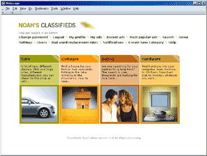 Noah's Classifieds Web Hosting Example